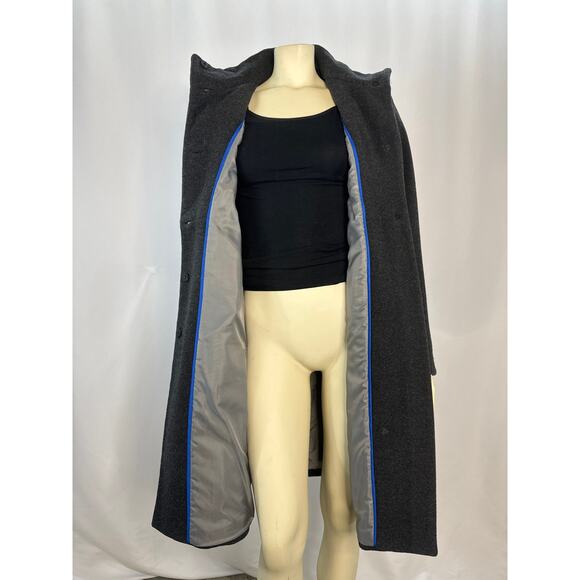 Calvin Klein Stand collar wool pea coat Charcoal color size 10 - Picture 12 of 14